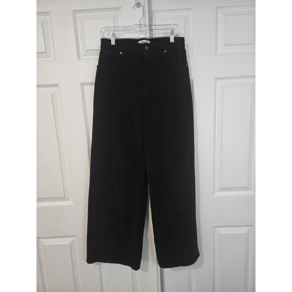 Madewell The Superwide-Leg Pant Black Corduroy High Rise 28 Wide‎ Leg Trousers